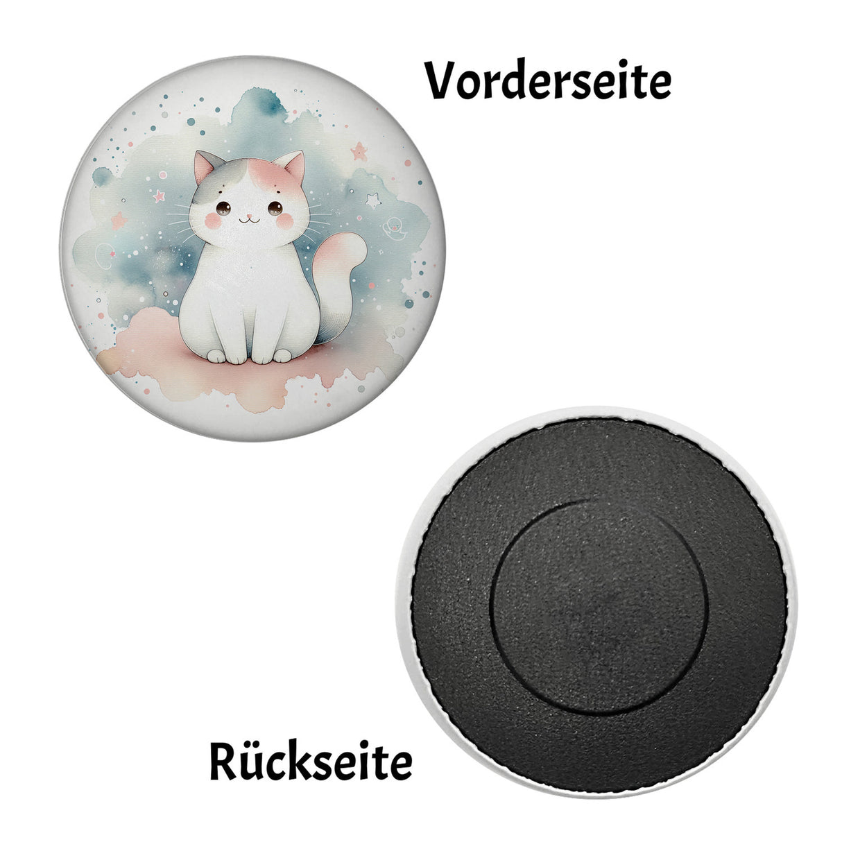 süße Katze Magnet rund