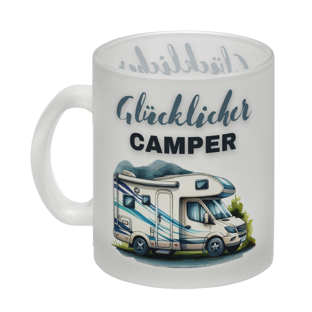 Wohnmobil Kaffeebecher mit Spruch Glücklicher Camper