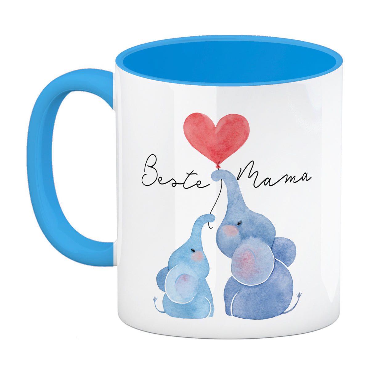 Elefant Mutter und Kind Kaffeebecher mit Spruch Beste Mama