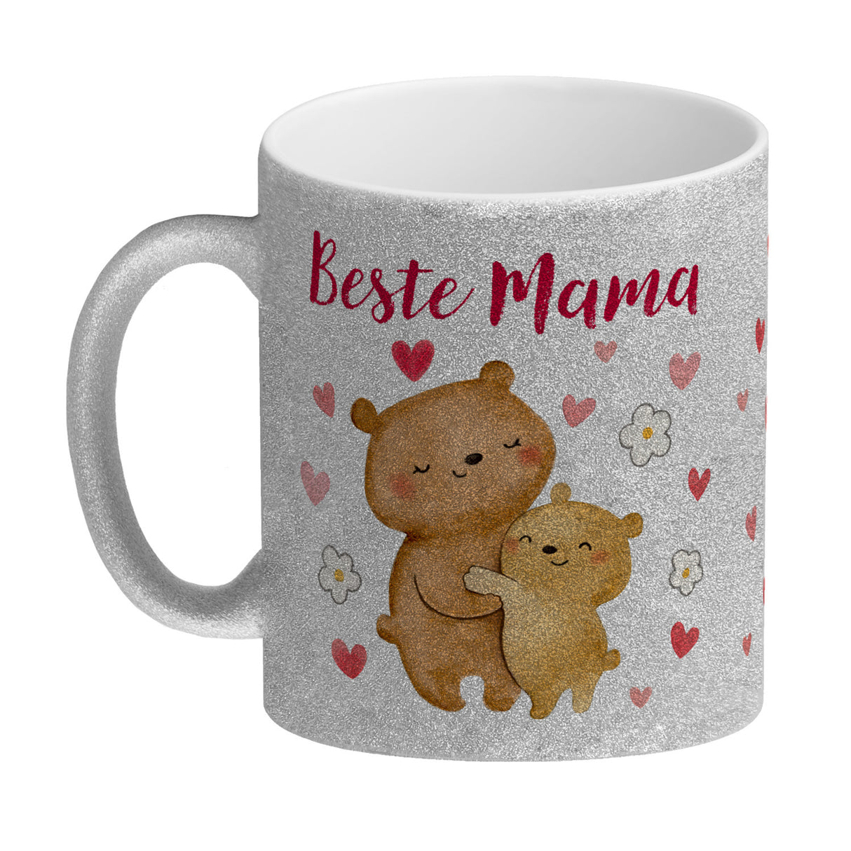 Bären Mutter und Kind Kaffeebecher mit Spruch Beste Mama
