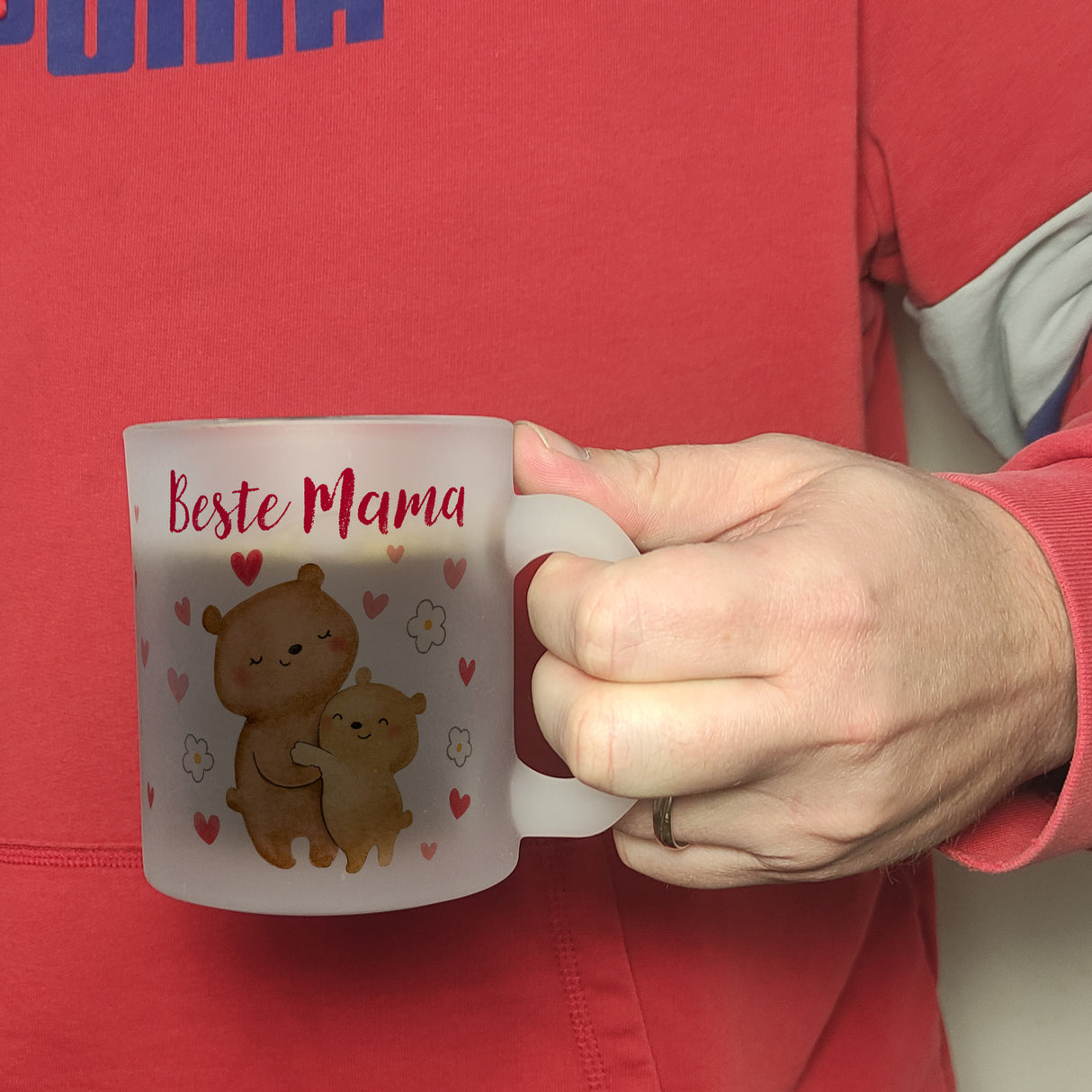 Bären Mutter und Kind Kaffeebecher mit Spruch Beste Mama