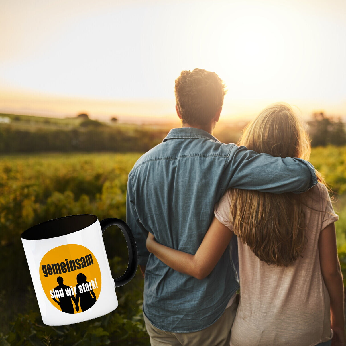 Freundschaft & Liebe Kaffeebecher mit Spruch Gemeinsam sind wir stark