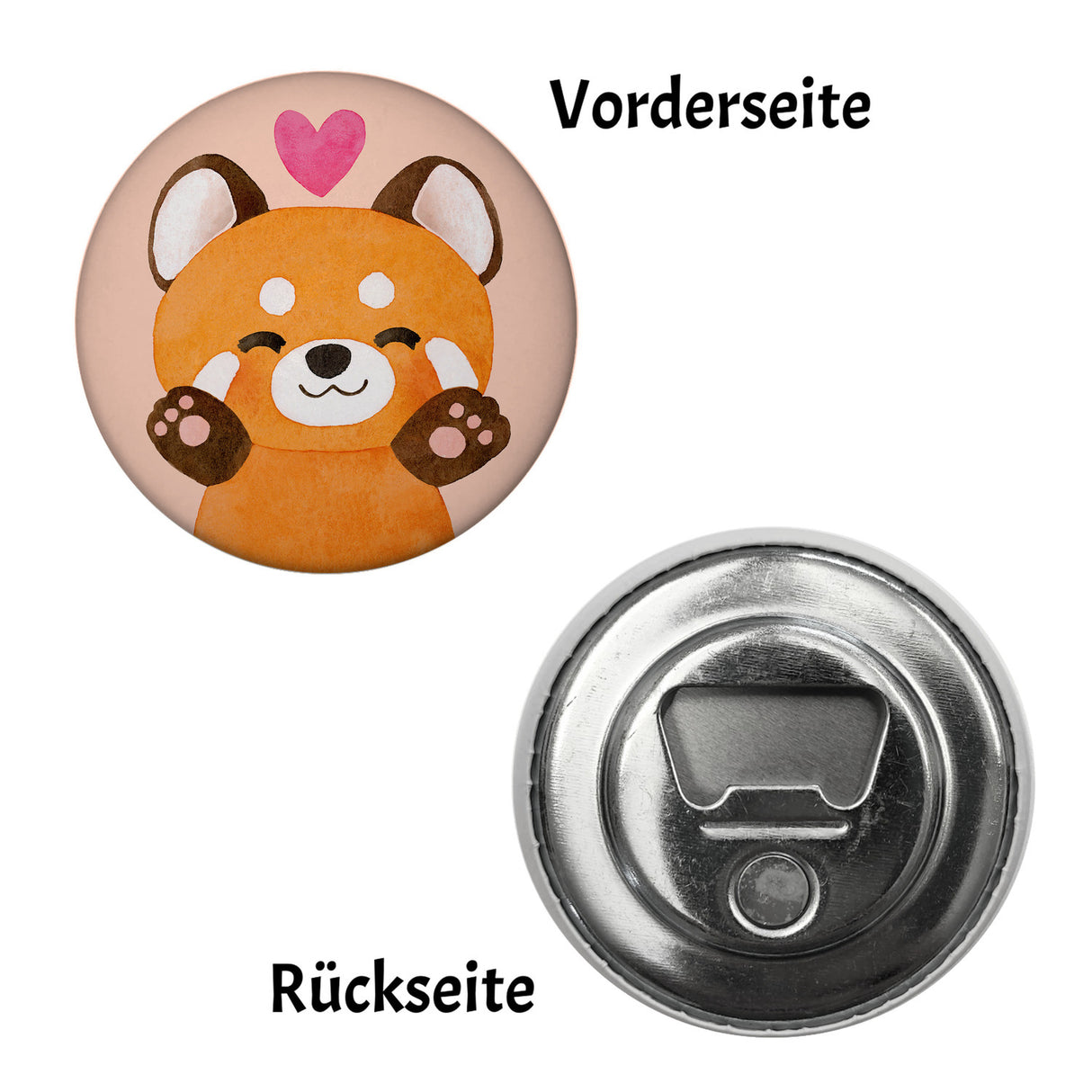 Roter Panda Magnet rund