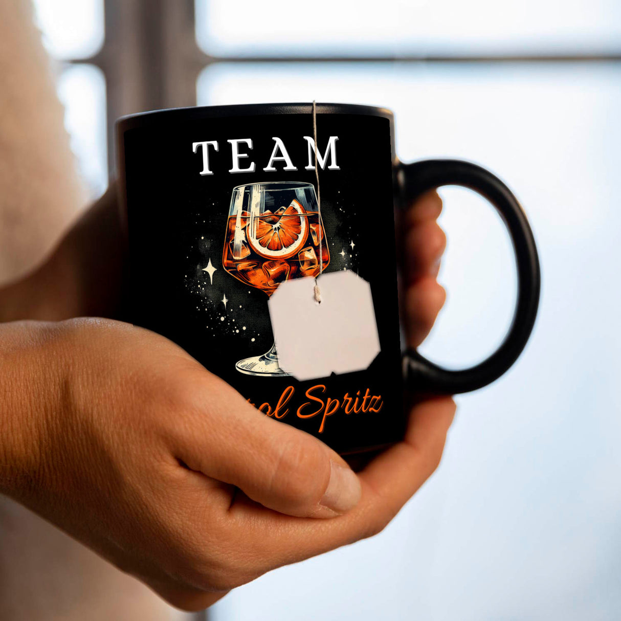 Team Aperol Spritz Tasse in Schwarz
