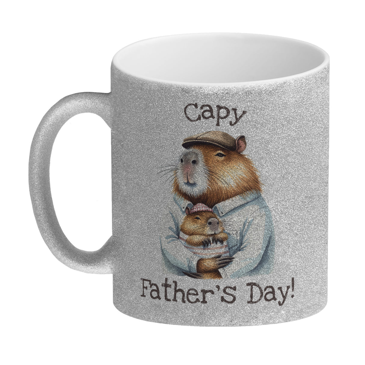 Capybara-Papa Aquarell-Optik Kaffeebecher mit Spruch Capy Father's Day
