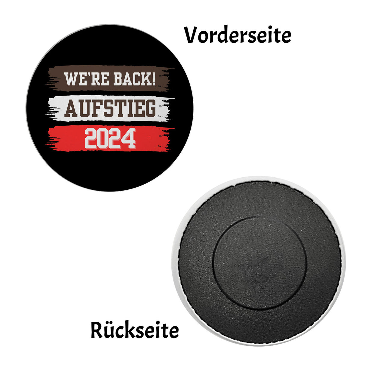 St. Pauli Aufstieg 2024 Magnet rund mit Spruch We're back