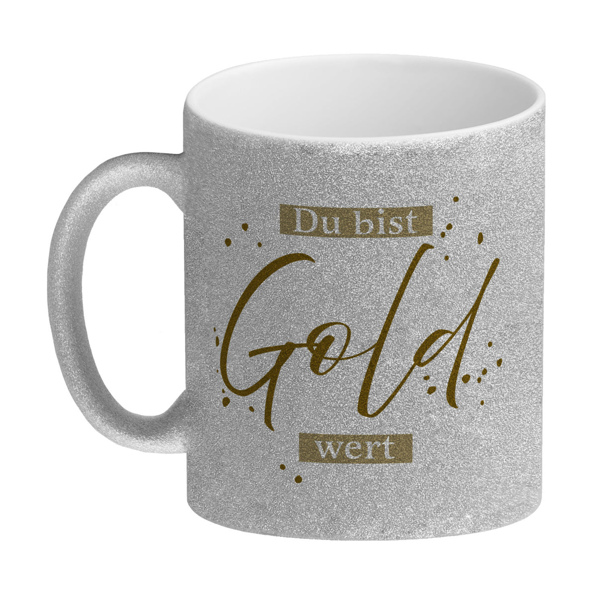 Danksagung Kaffeebecher mit Spruch Du bist Gold wert