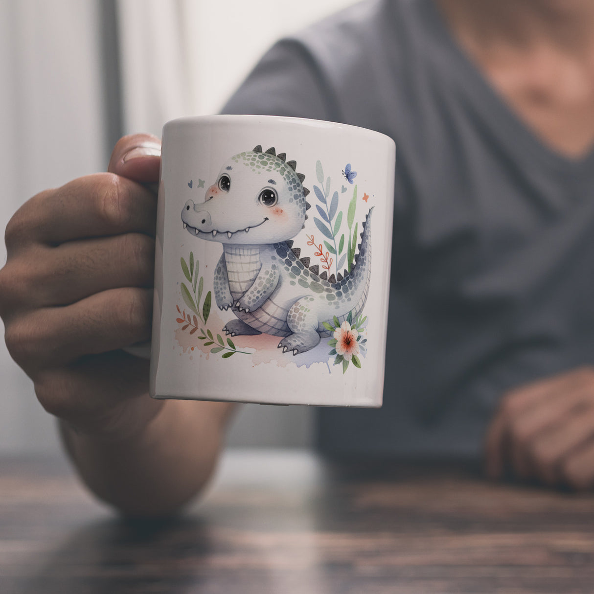 kleines Krokodil Kaffeebecher