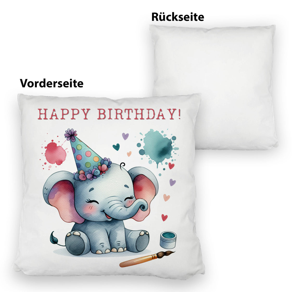 Happy Birthday Elefant Kissen