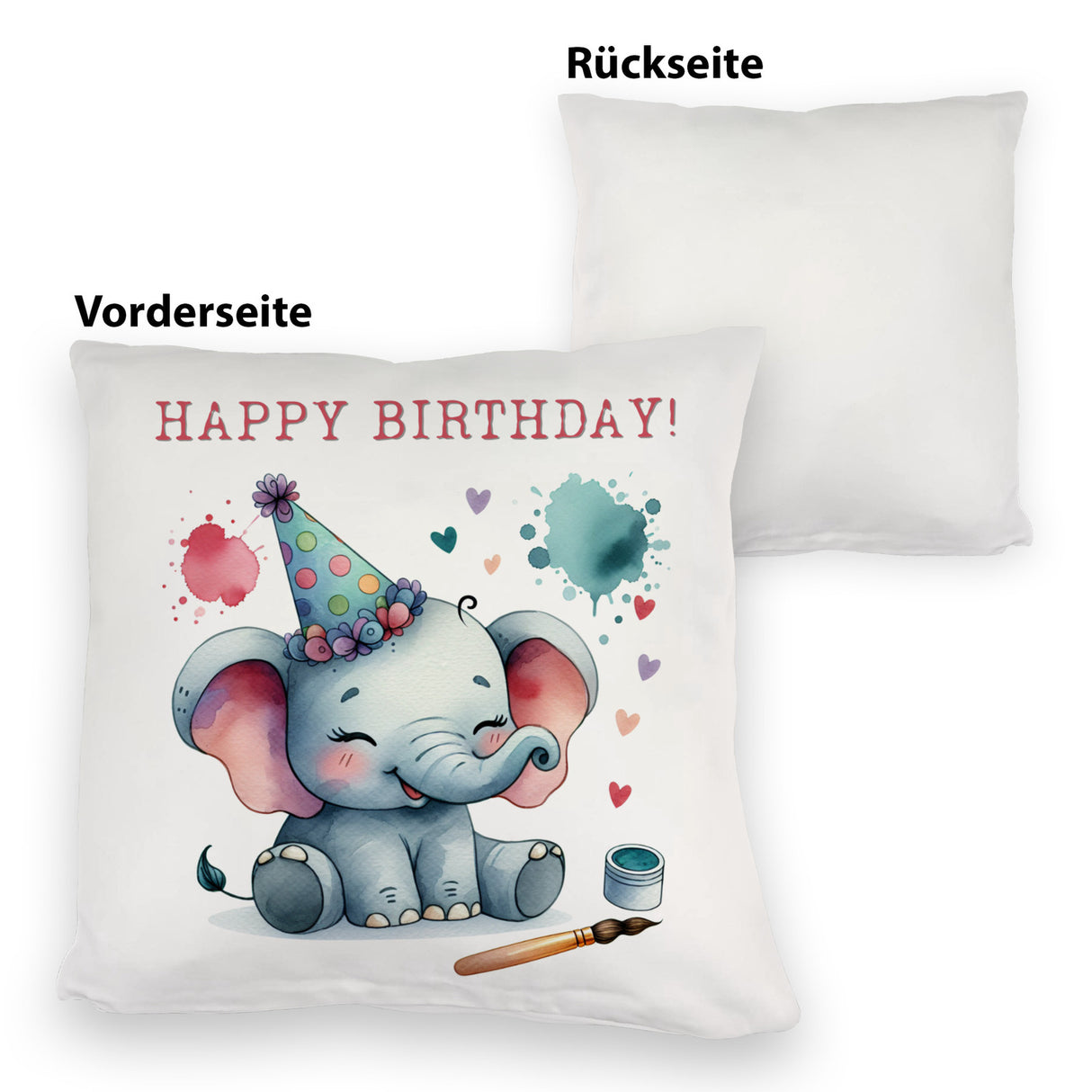 Happy Birthday Elefant Kissen