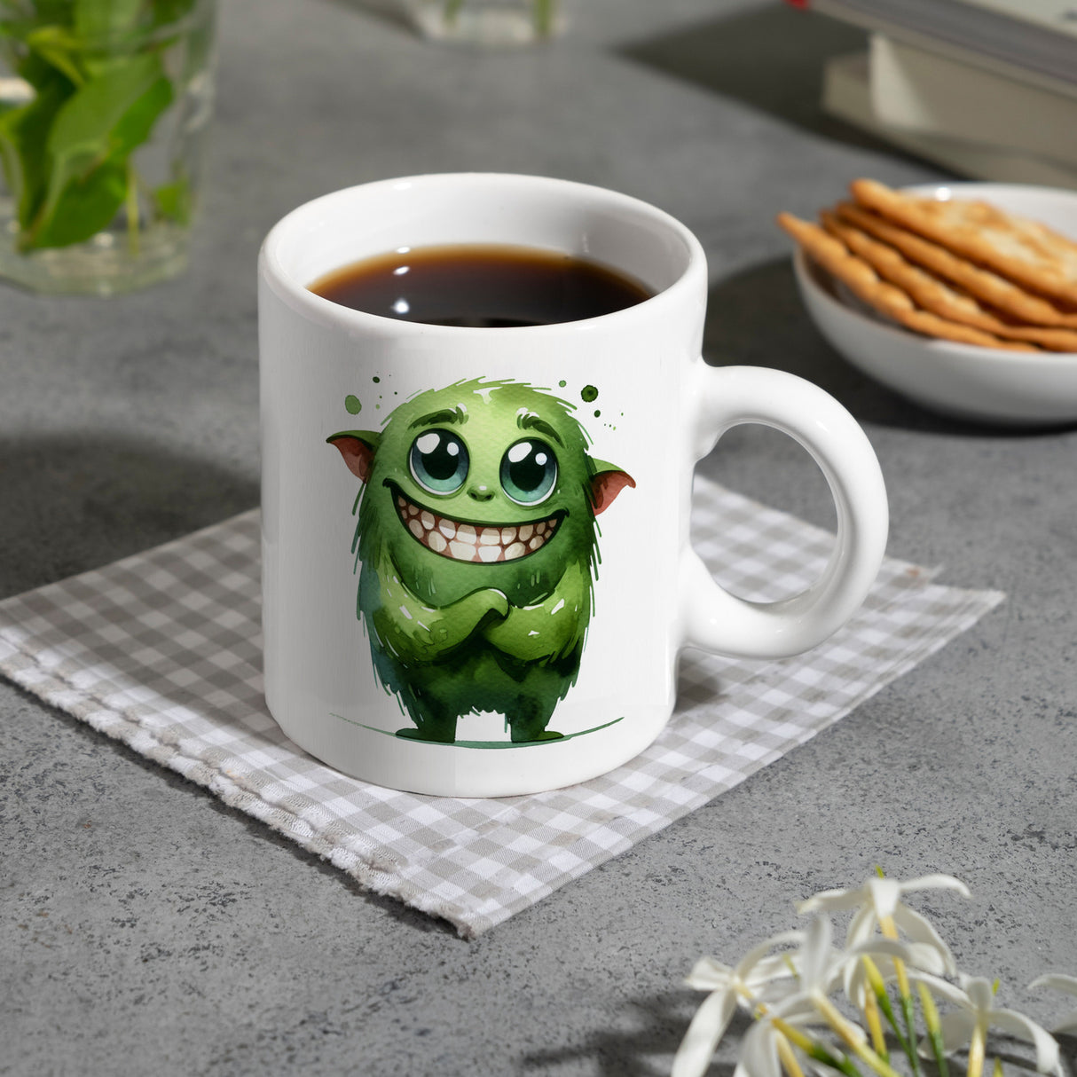 grünes Monster Kaffeebecher
