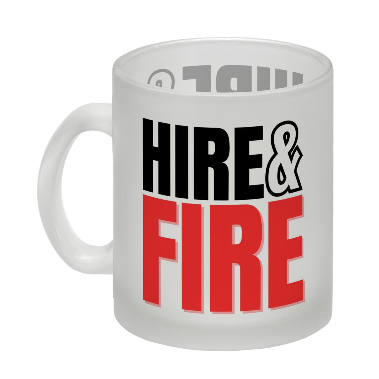 Chef und Boss Kaffeebecher mit Spruch Hire & fire