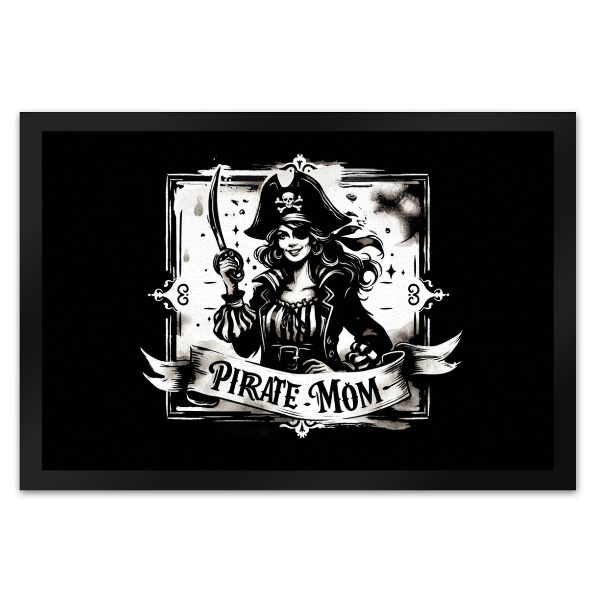 Piratenbraut mit Säbel Fußmatte in 35x50 cm mit Spruch Pirate Mom