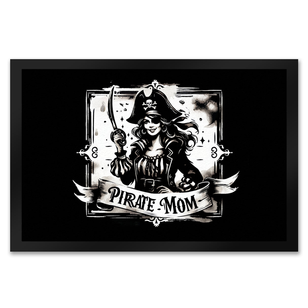 Piratenbraut mit Säbel Fußmatte in 35x50 cm mit Spruch Pirate Mom