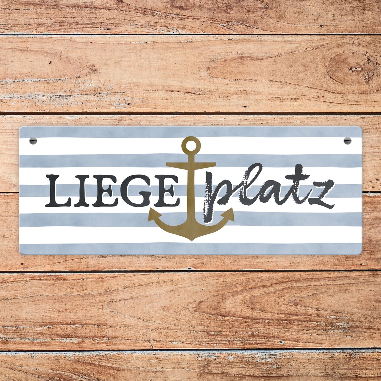 Anker Metallschild mit Spruch Liegeplatz