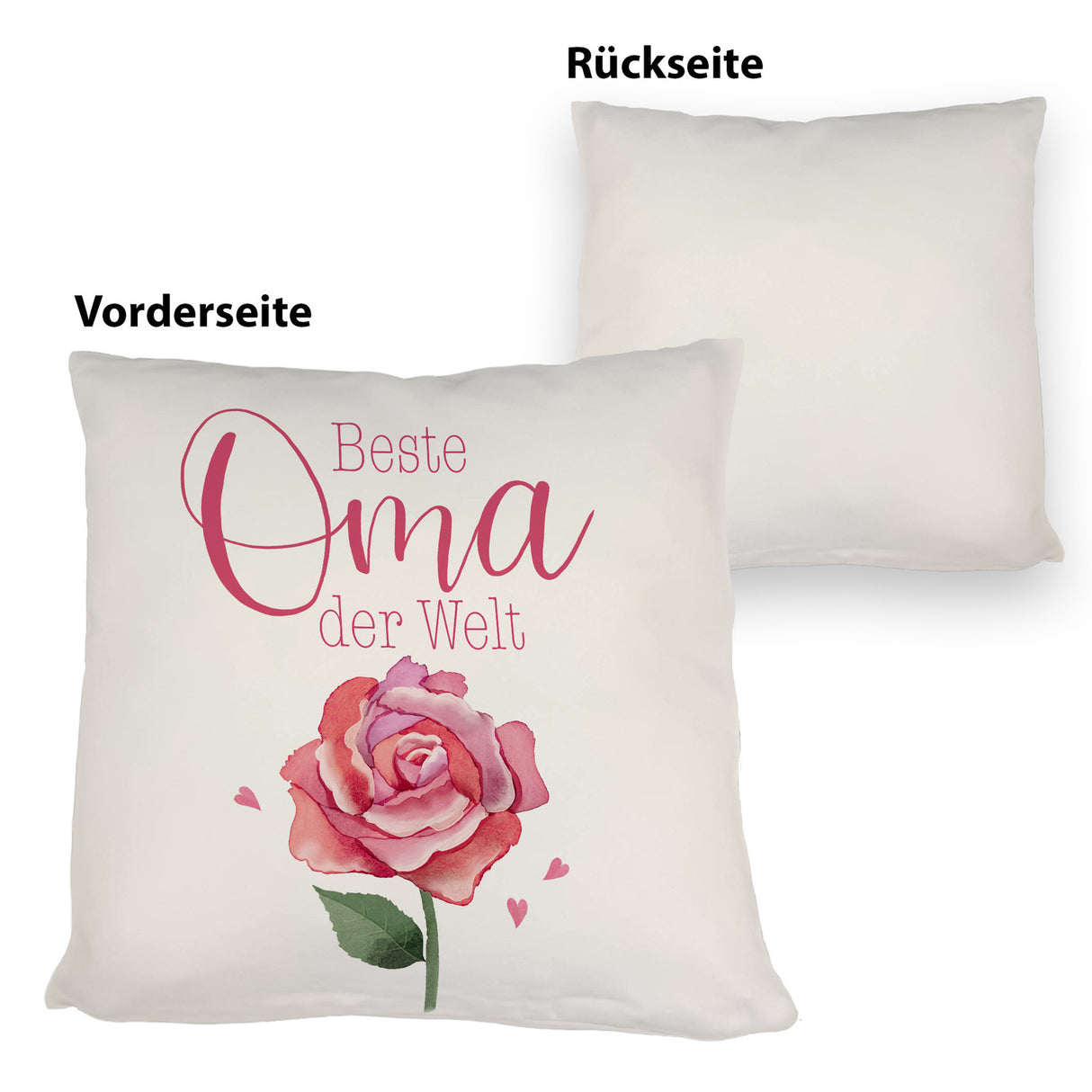 Rose Kissen mit Spruch Beste Oma der Welt