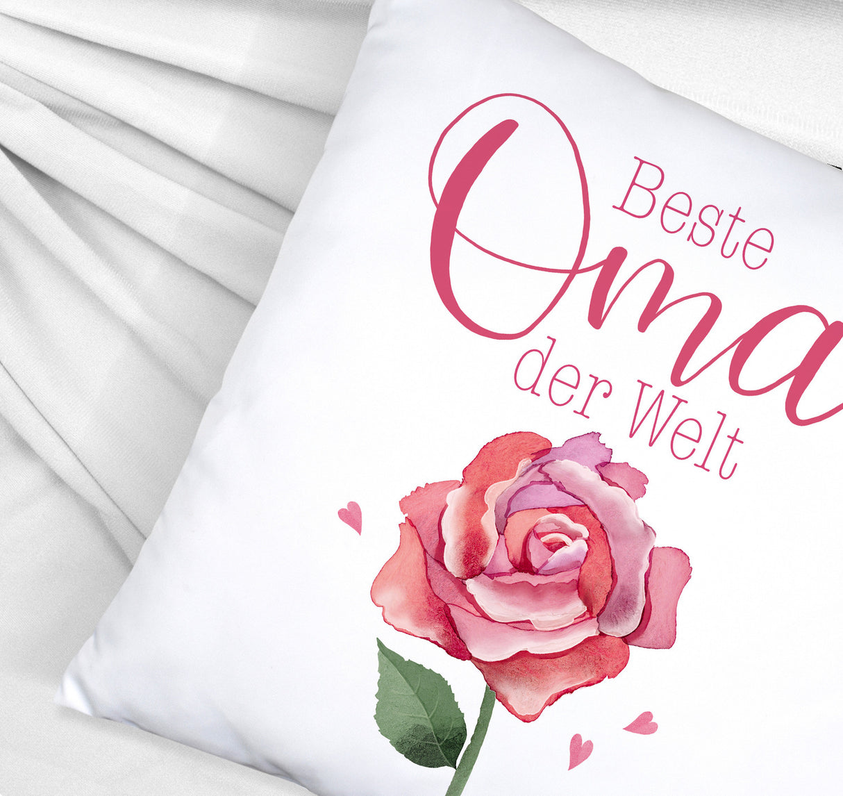 Rose Kissen mit Spruch Beste Oma der Welt