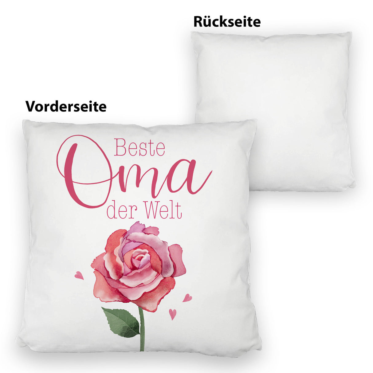 Rose Kissen mit Spruch Beste Oma der Welt