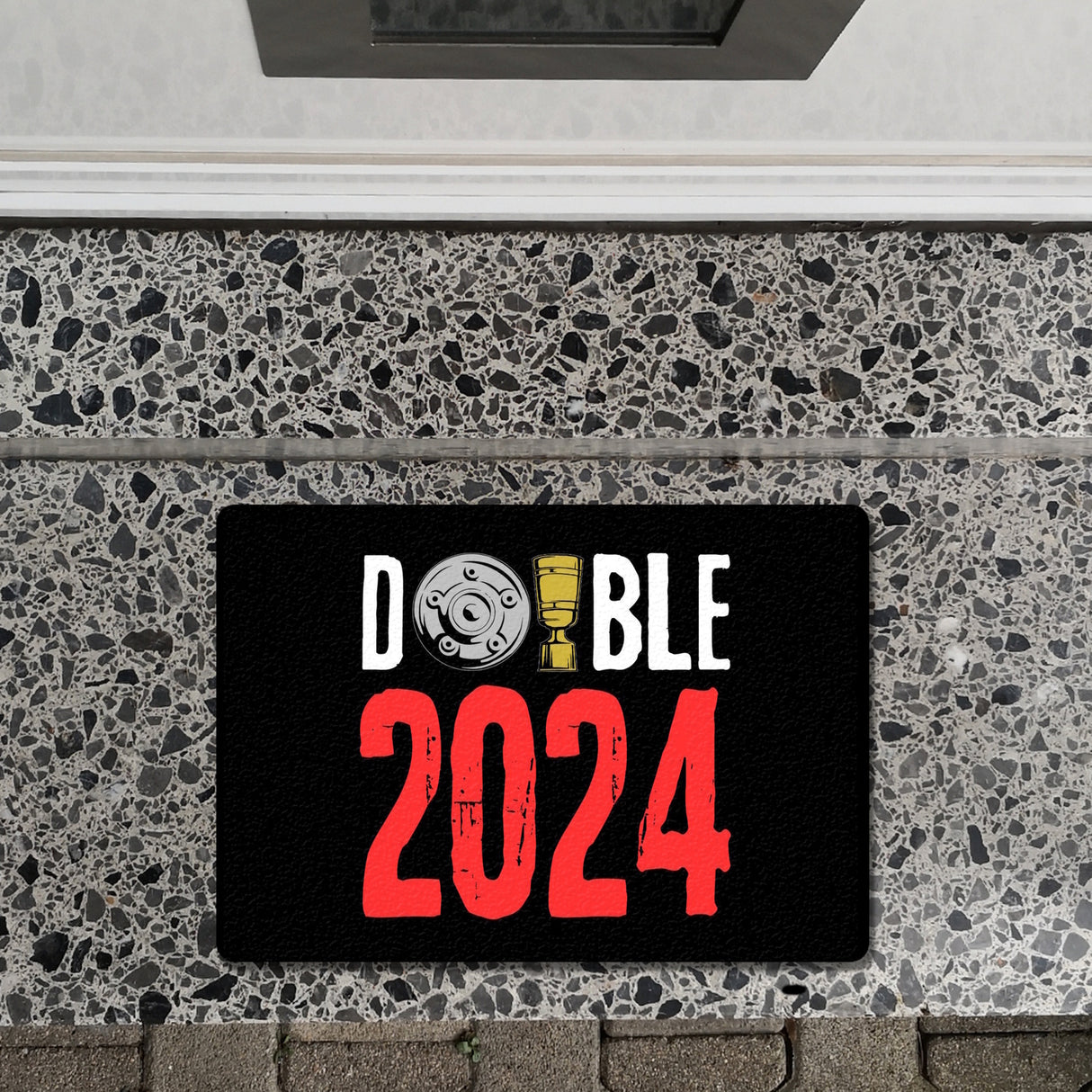 Leverkusen Double-Sieger Fußmatte in 35x50 cm ohne Rand mit Spruch Double 2024