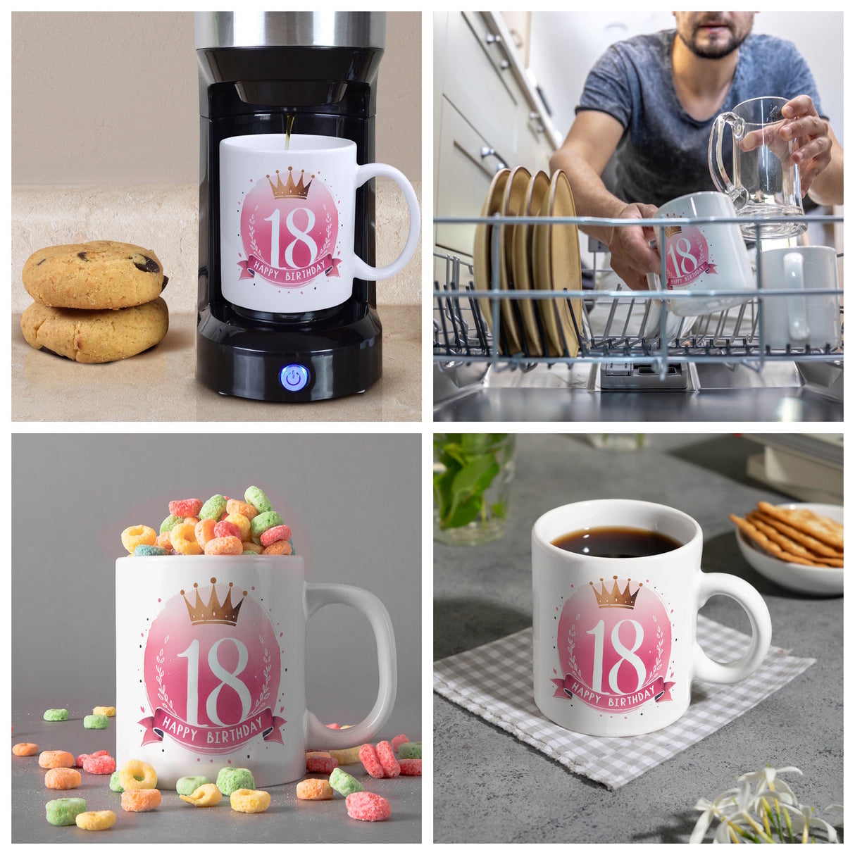Happy Birthday 18 Krone Kaffeebecher