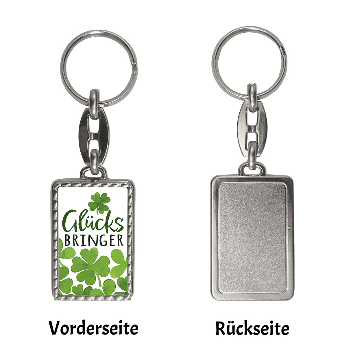 Klee Schlüsselanhänger mit Spruch Glücksbringer
