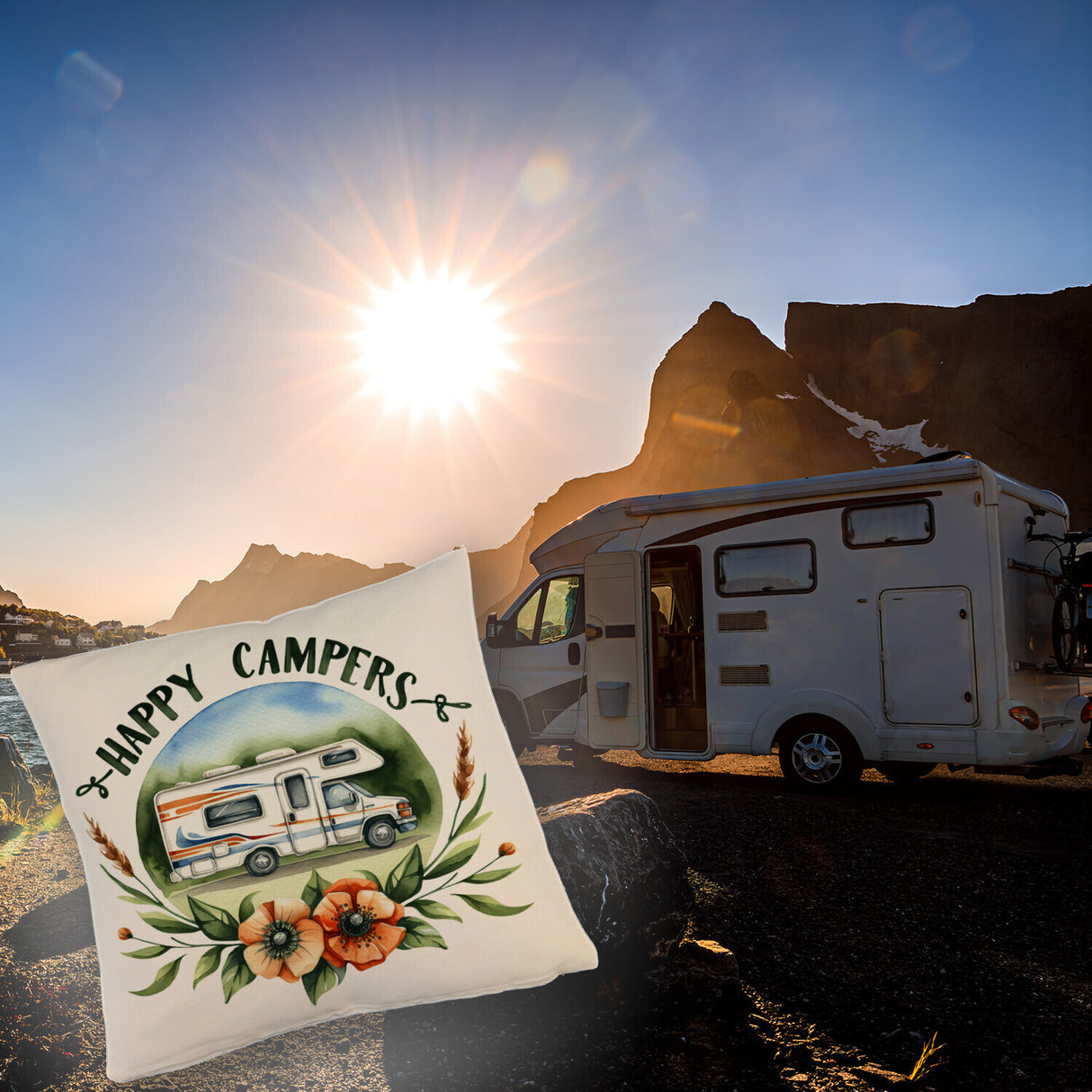 Wohnmobil Happy Campers Kissen