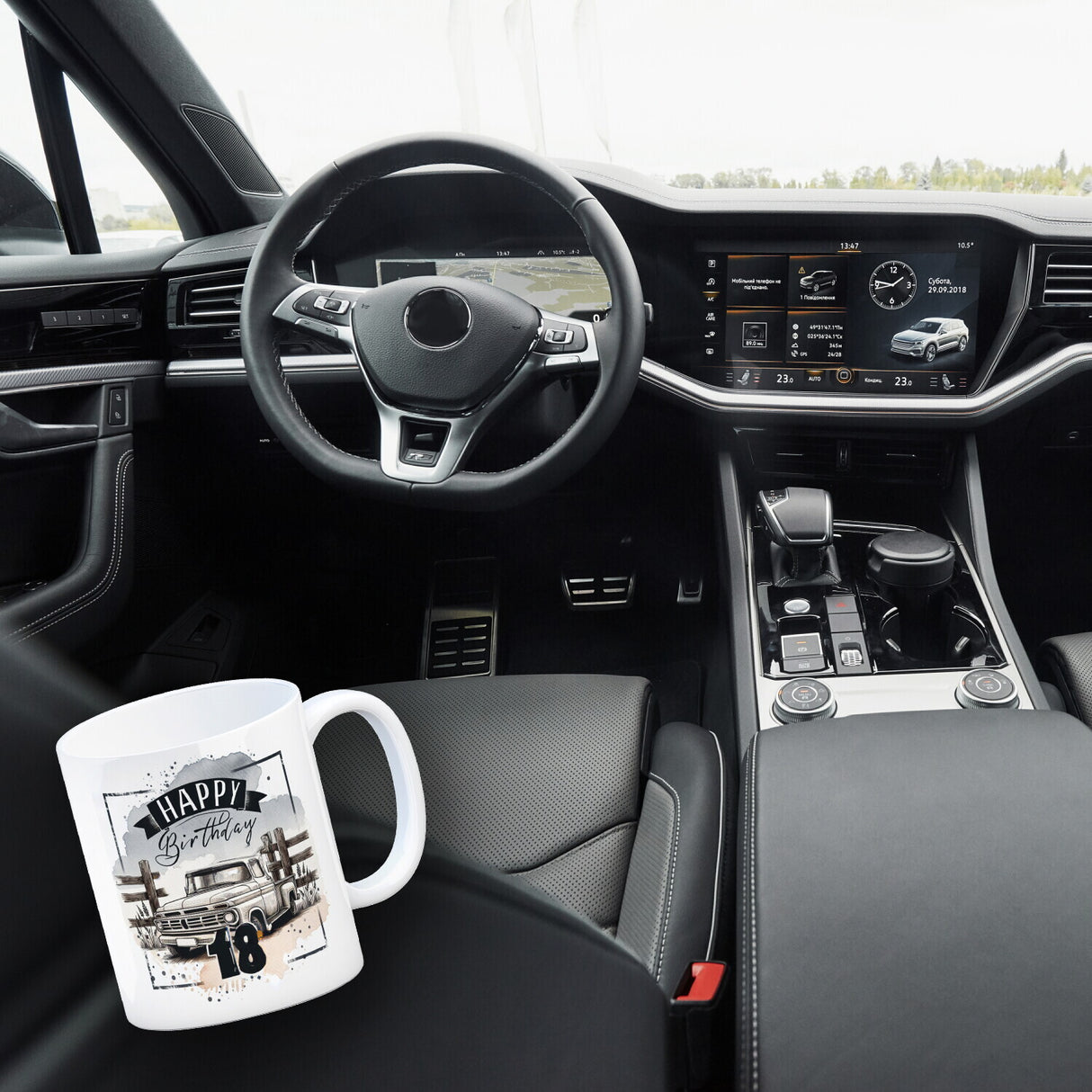 Happy Birthday 18 Auto Kaffeebecher