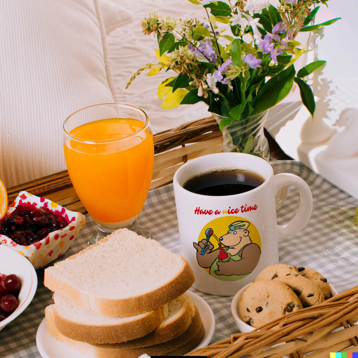 Eisbär mit Waffeleis Kaffeebecher mit Spruch Have a nice time