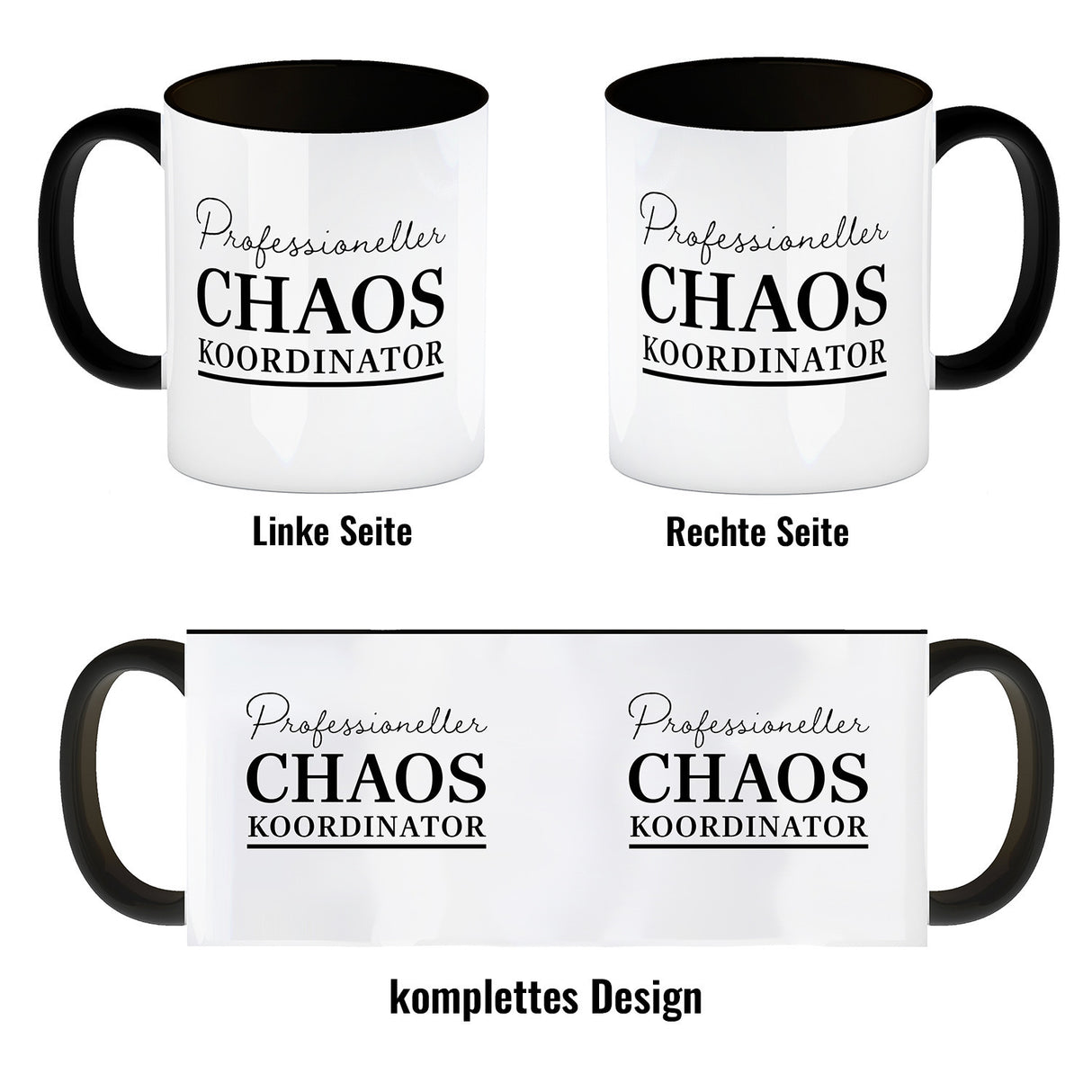 Chef Kaffeebecher mit Spruch Professioneller Chaos Koordinator