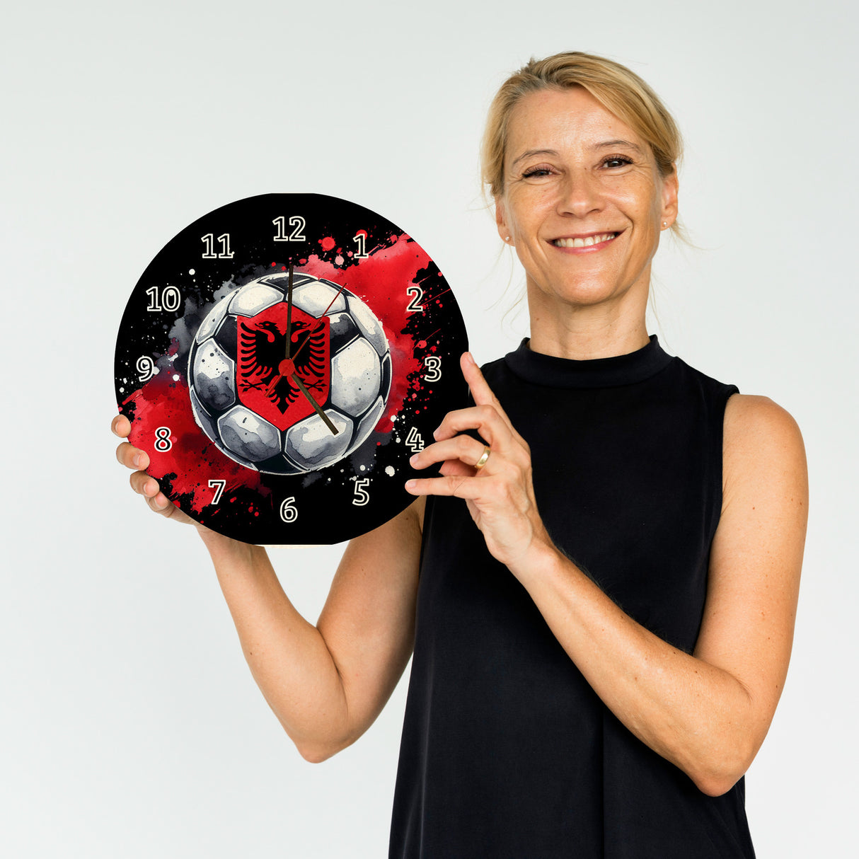 Fußball Albanien Wanduhr