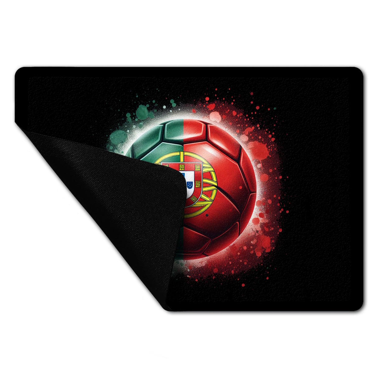 Fußball Portugal Flagge Fußmatte in 35x50 cm ohne Rand