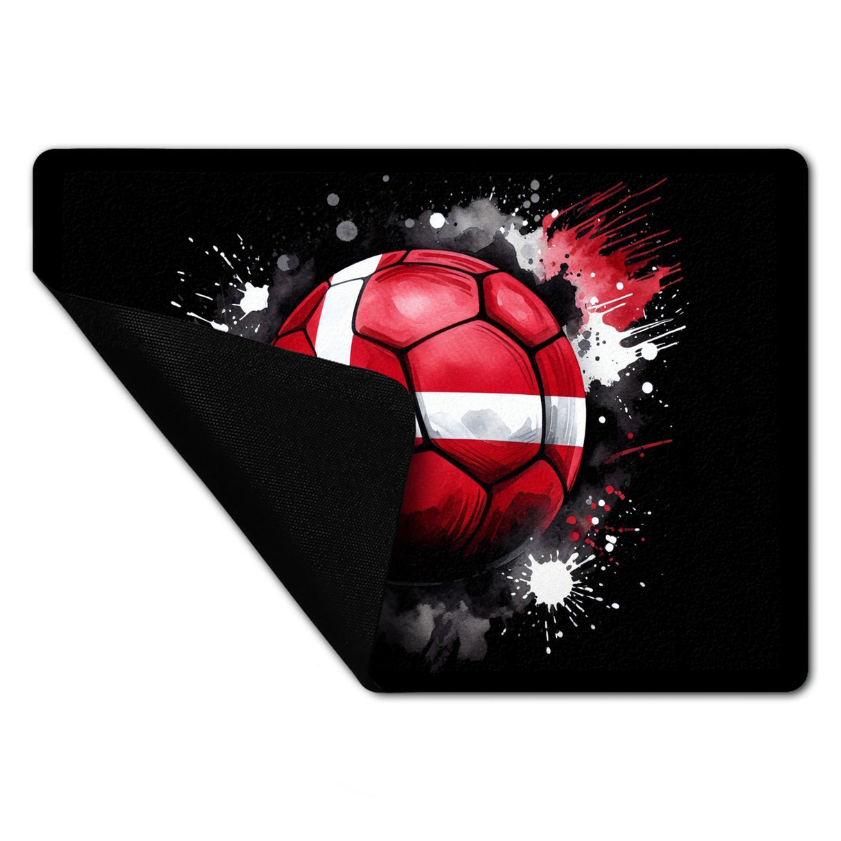 Fußball Dänemark Flagge Fußmatte in 35x50 cm ohne Rand