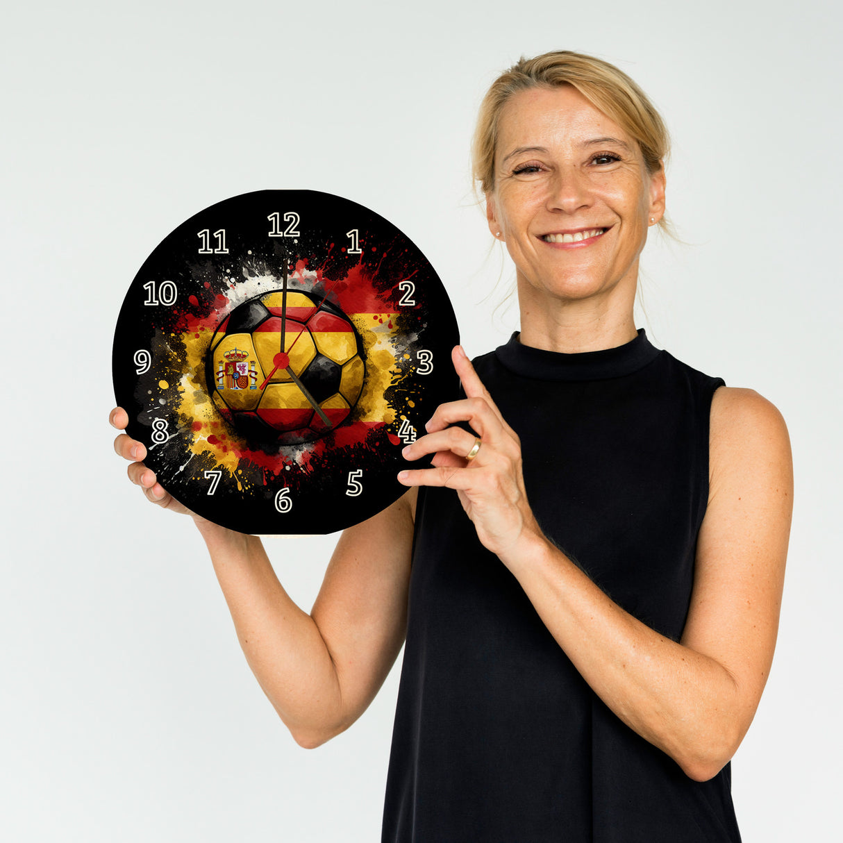 Fußball Spanien Flagge Wanduhr