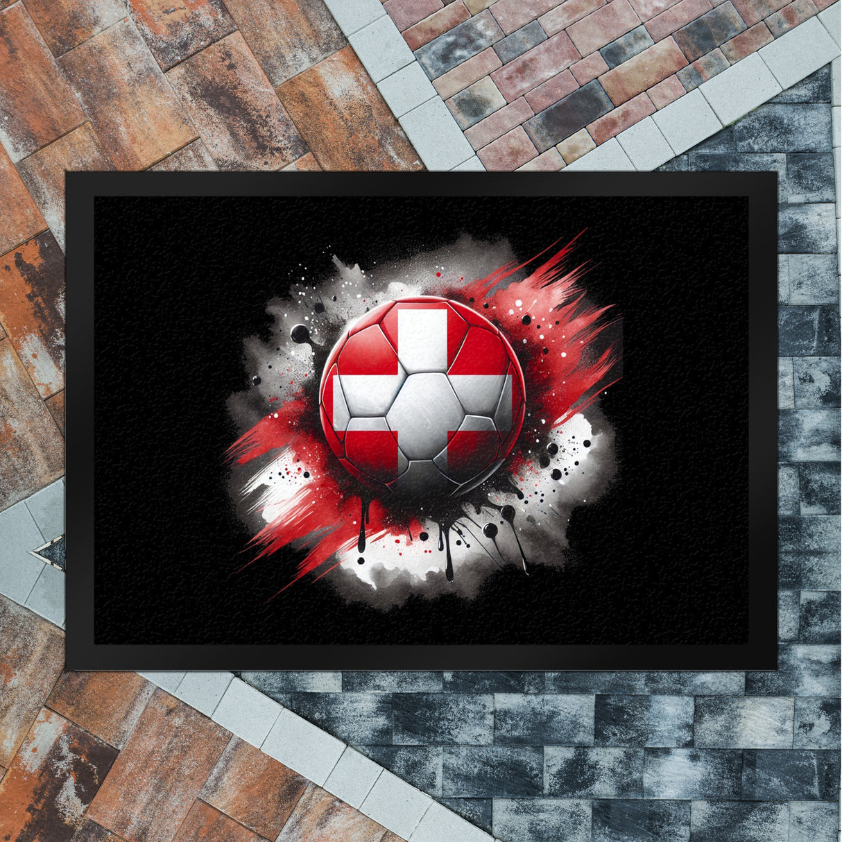 Fußball Schweiz Flagge Fußmatte in 35x50 cm