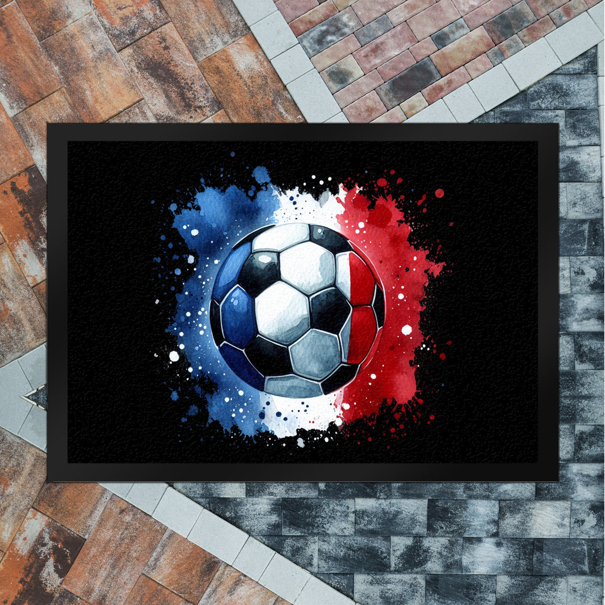 Fußball Frankreich Flagge Fußmatte in 35x50 cm