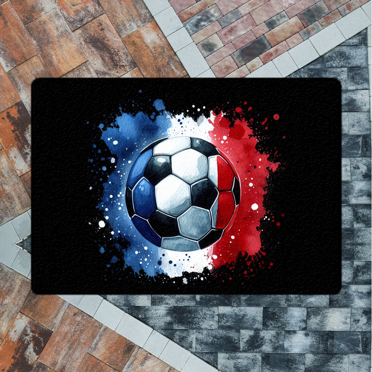Fußball Frankreich Flagge Fußmatte in 35x50 cm ohne Rand