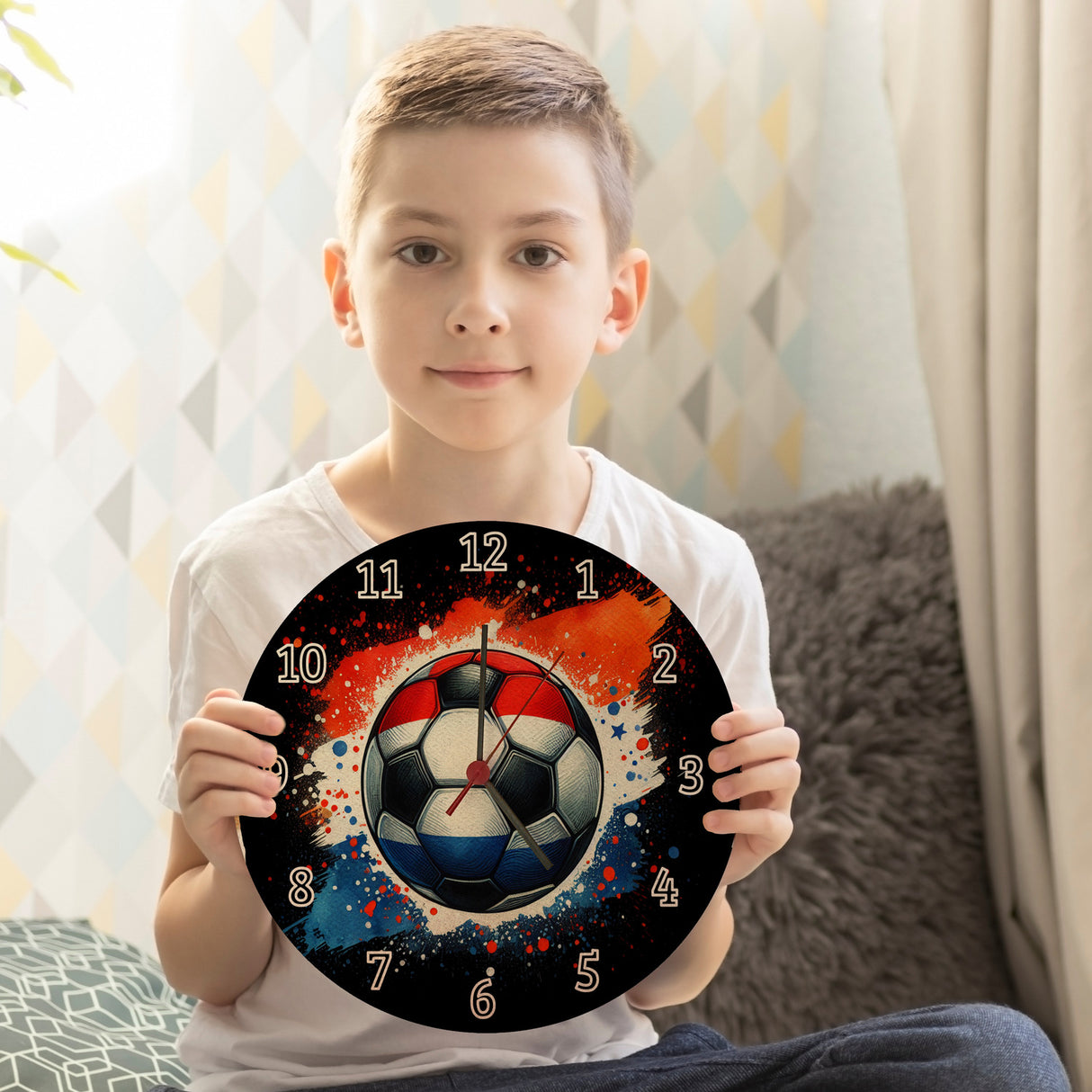 Fußball Niederlande Flagge Wanduhr
