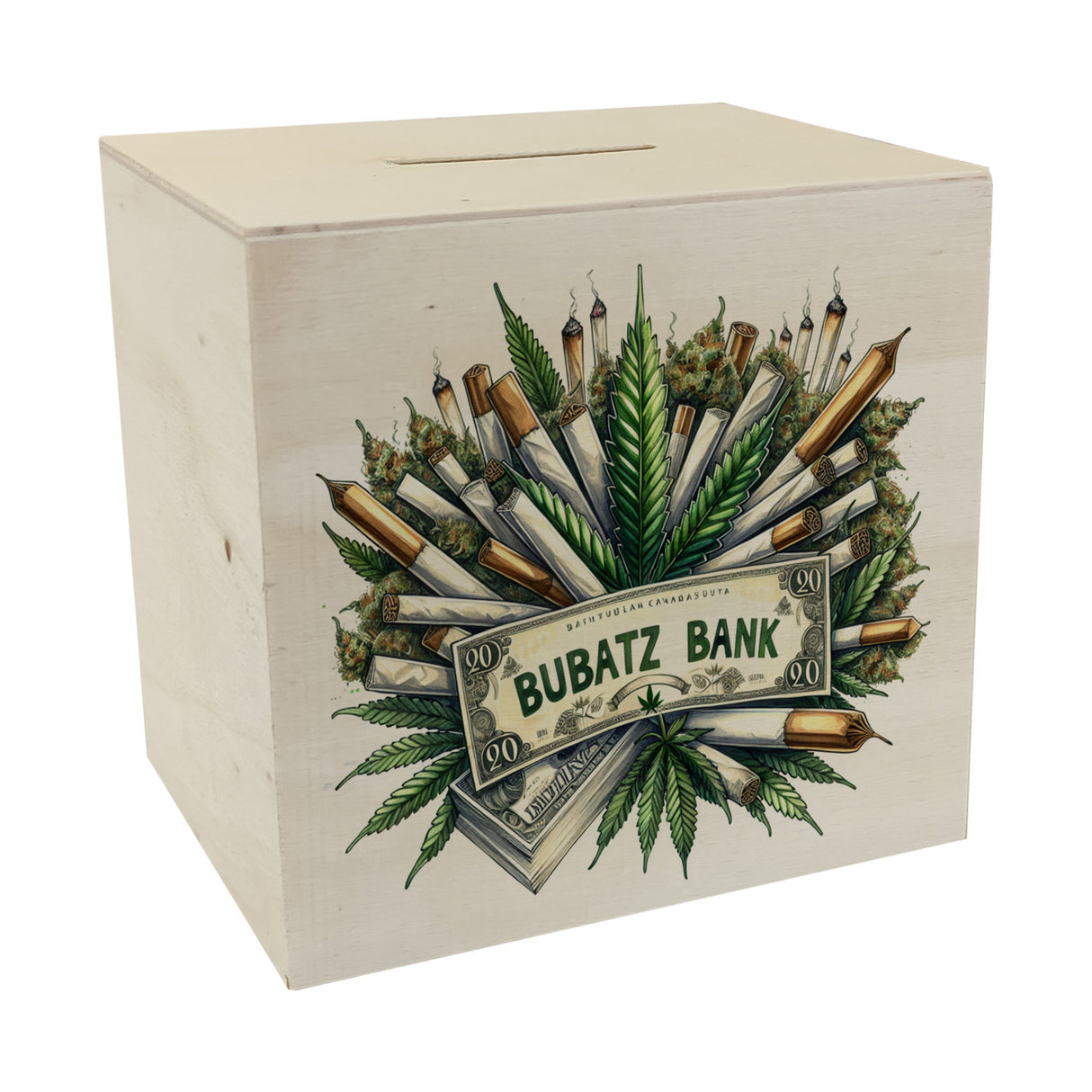 Marihuana Kiffer Spardose mit Spruch Bubatz Bank