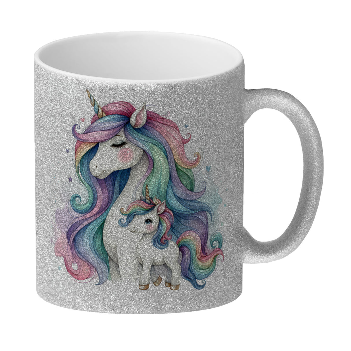 Einhorn-Mama mit Kind Kaffeebecher