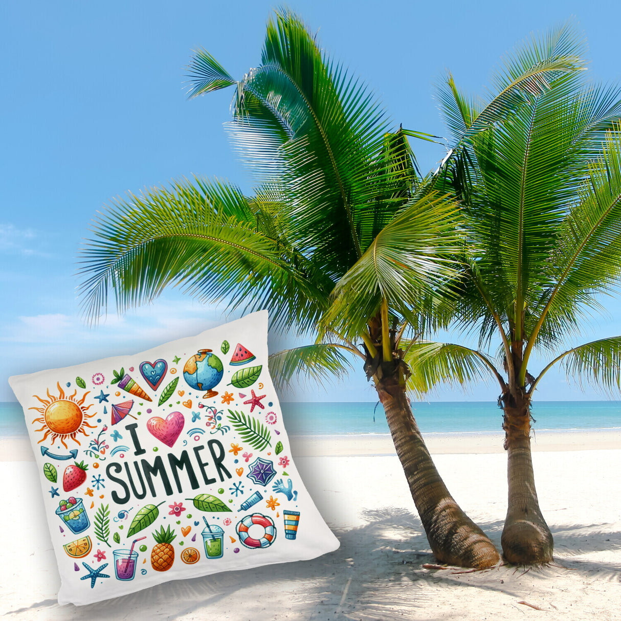 Sommer Kissen mit Spruch I love summer