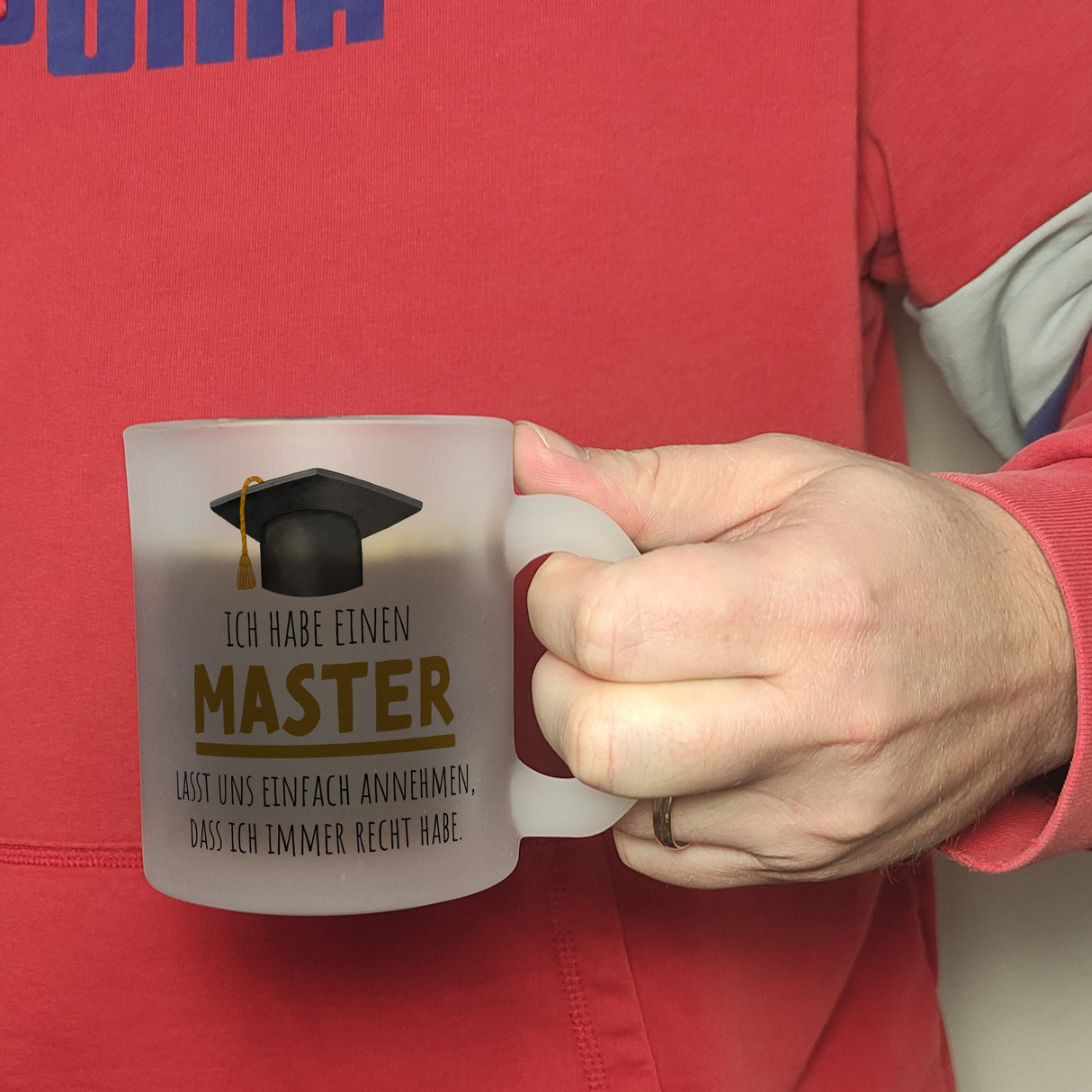 Master bestanden Kaffeebecher mit Spruch Masterabschluss ich habe immer recht
