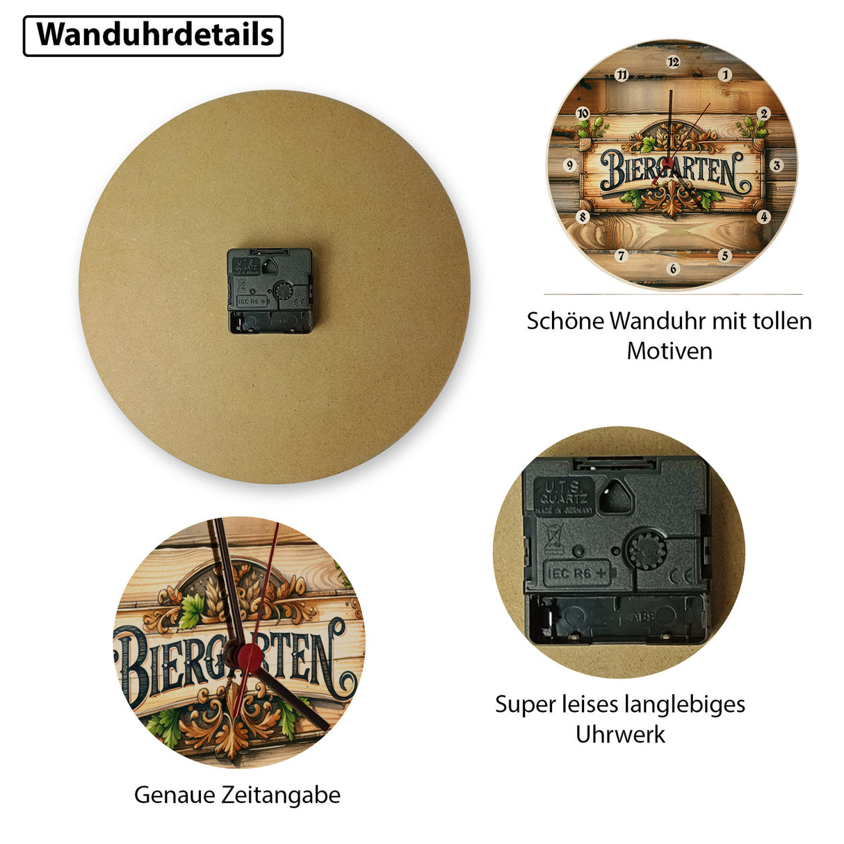Biergarten Wanduhr