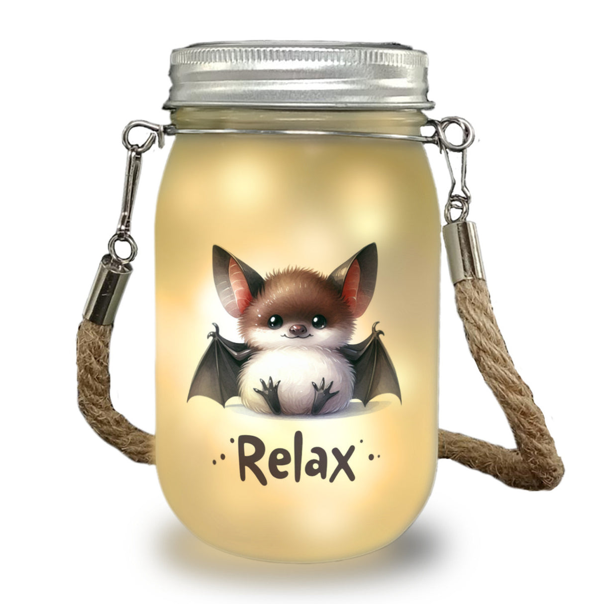 Baby Fledermaus Solarlicht mit Spruch Relax