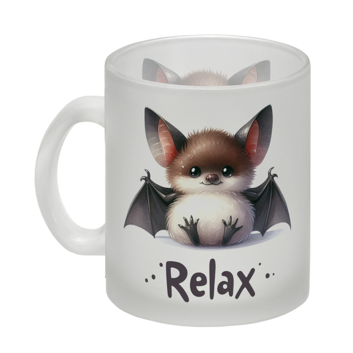 Baby Fledermaus Kaffeebecher mit Spruch Relax