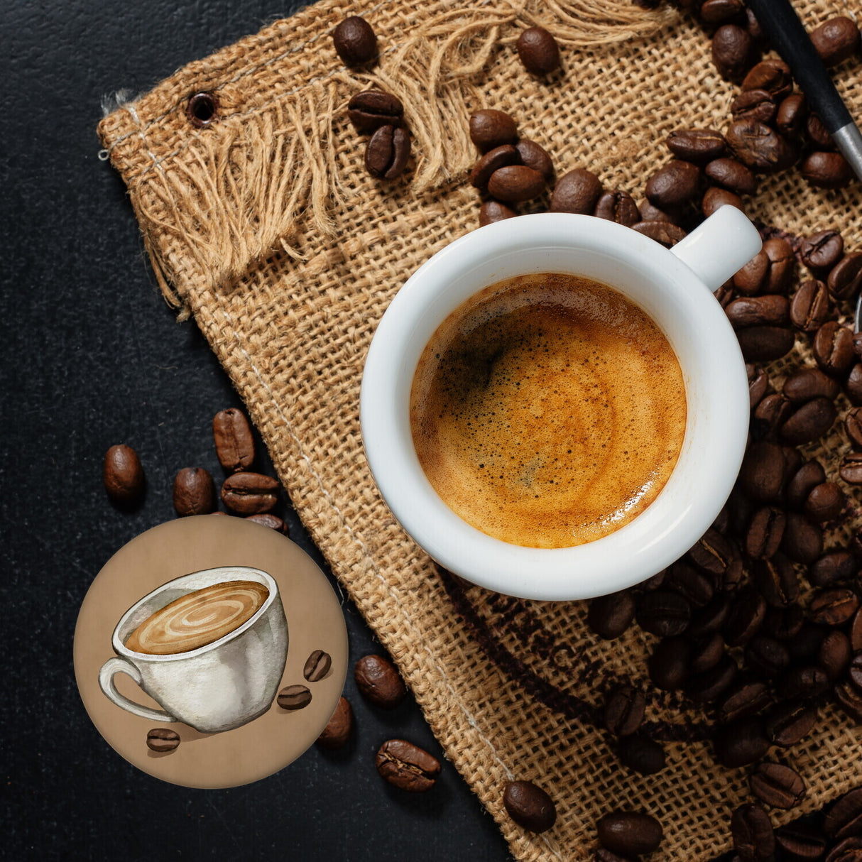 Kaffeetasse Magnet rund