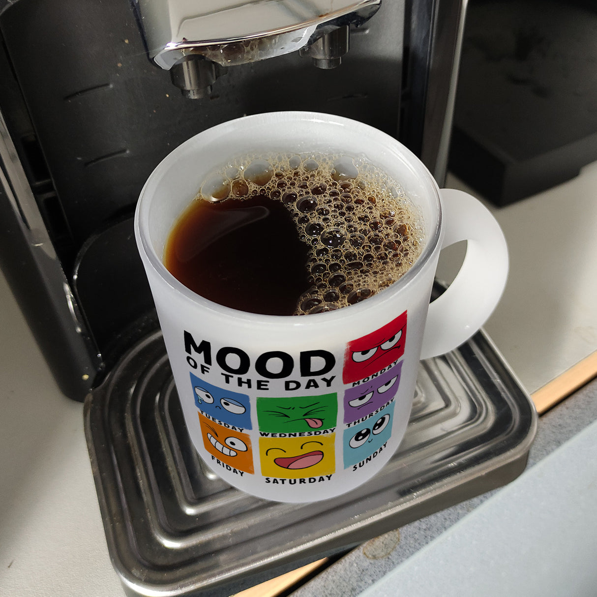 Emotionen Kaffeebecher mit Spruch Mood of the Day