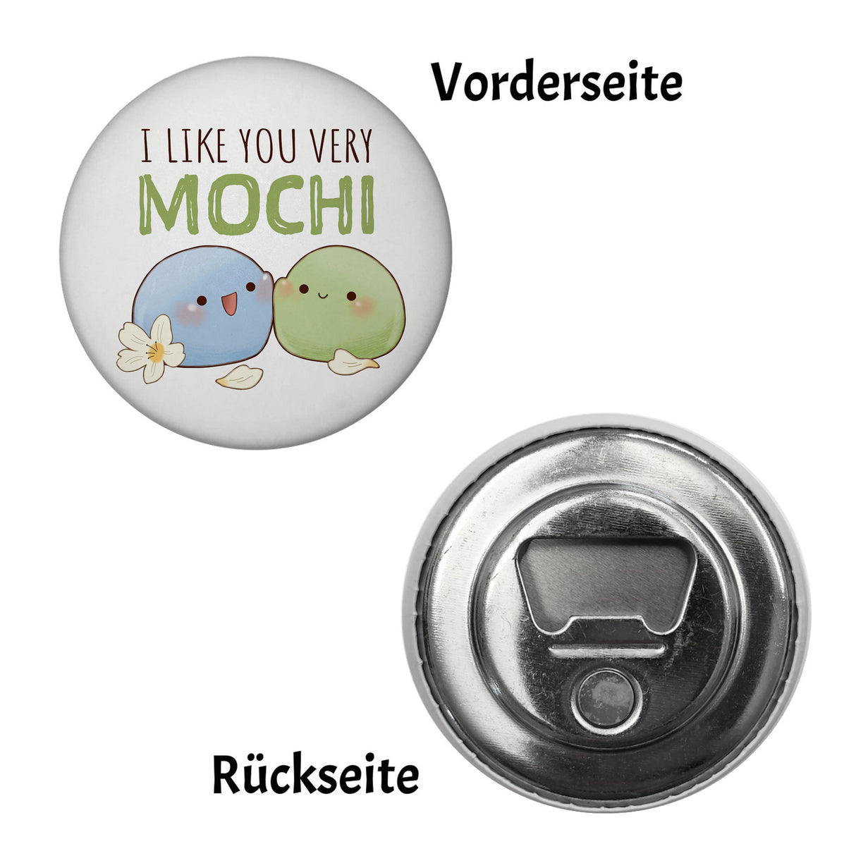 Mochi Freunde Magnet rund mit Spruch I like you very Mochi