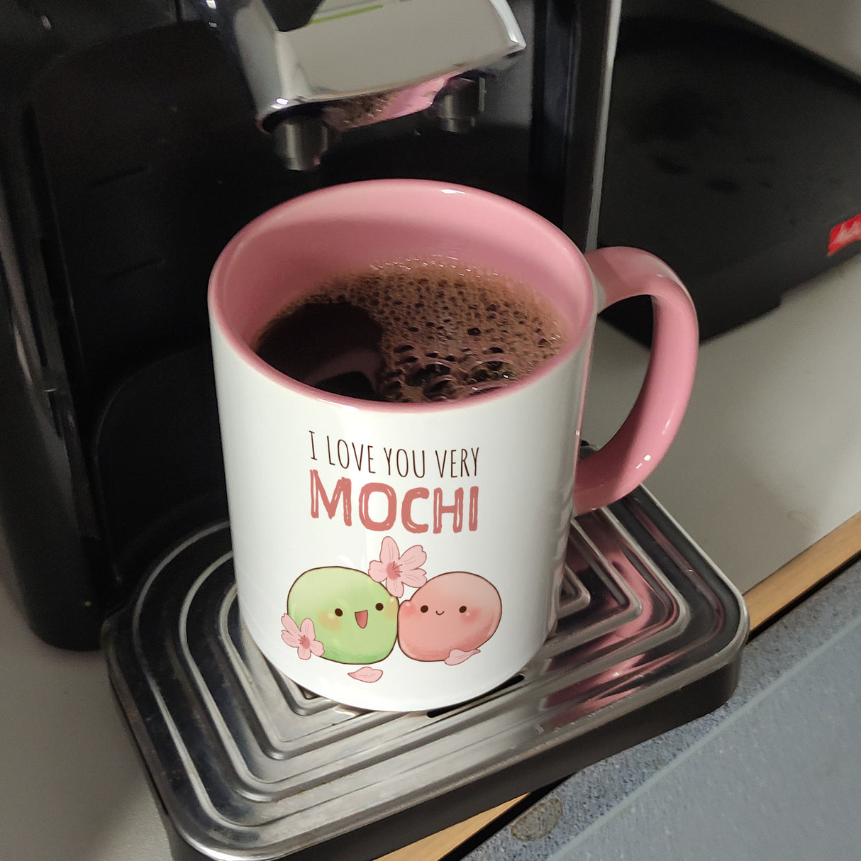 Mochi Paar Kaffeebecher mit Spruch I love you very Mochi