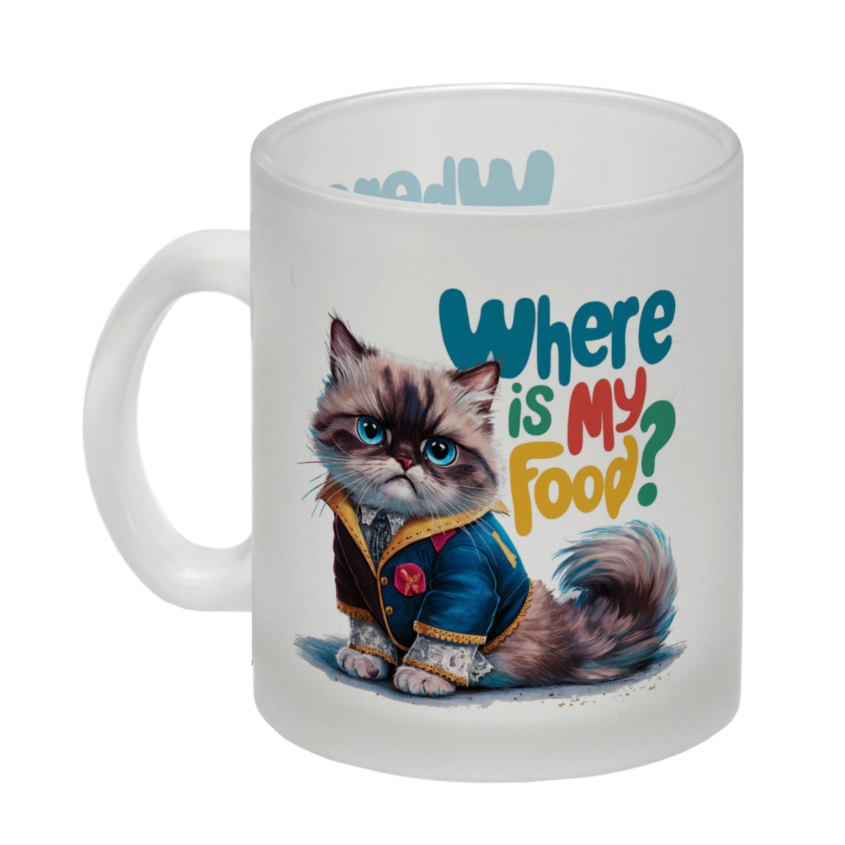 Schicke mürrische Katze Kaffeebecher - Wo ist mein Futter