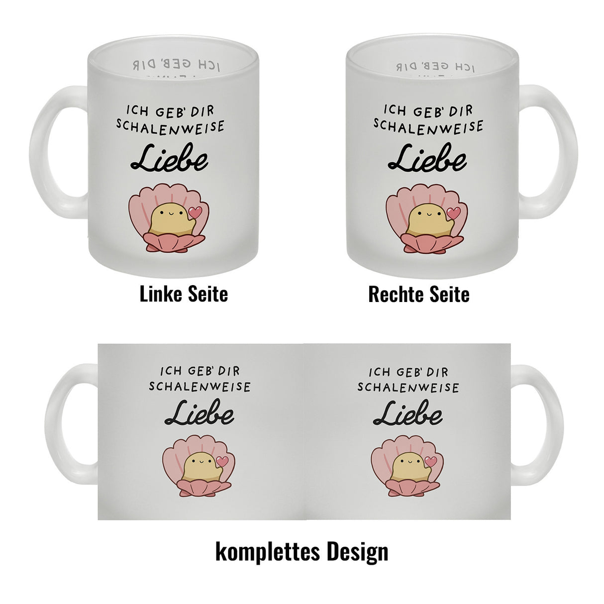 Jelly & Friends Muschel Kaffeebecher mit Spruch Ich geb‘ dir schalenweise Liebe